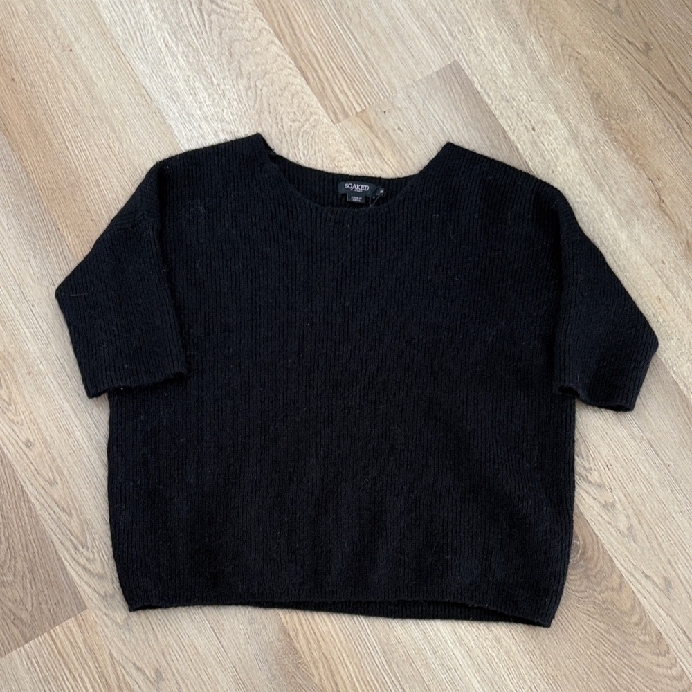 Black Womenβs Knit Sweater - Classic Crewneck